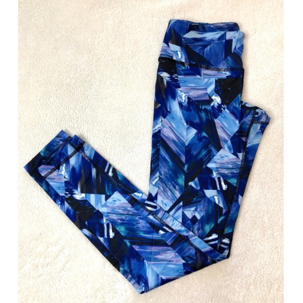 Geometric Blue 90 degree Leggings